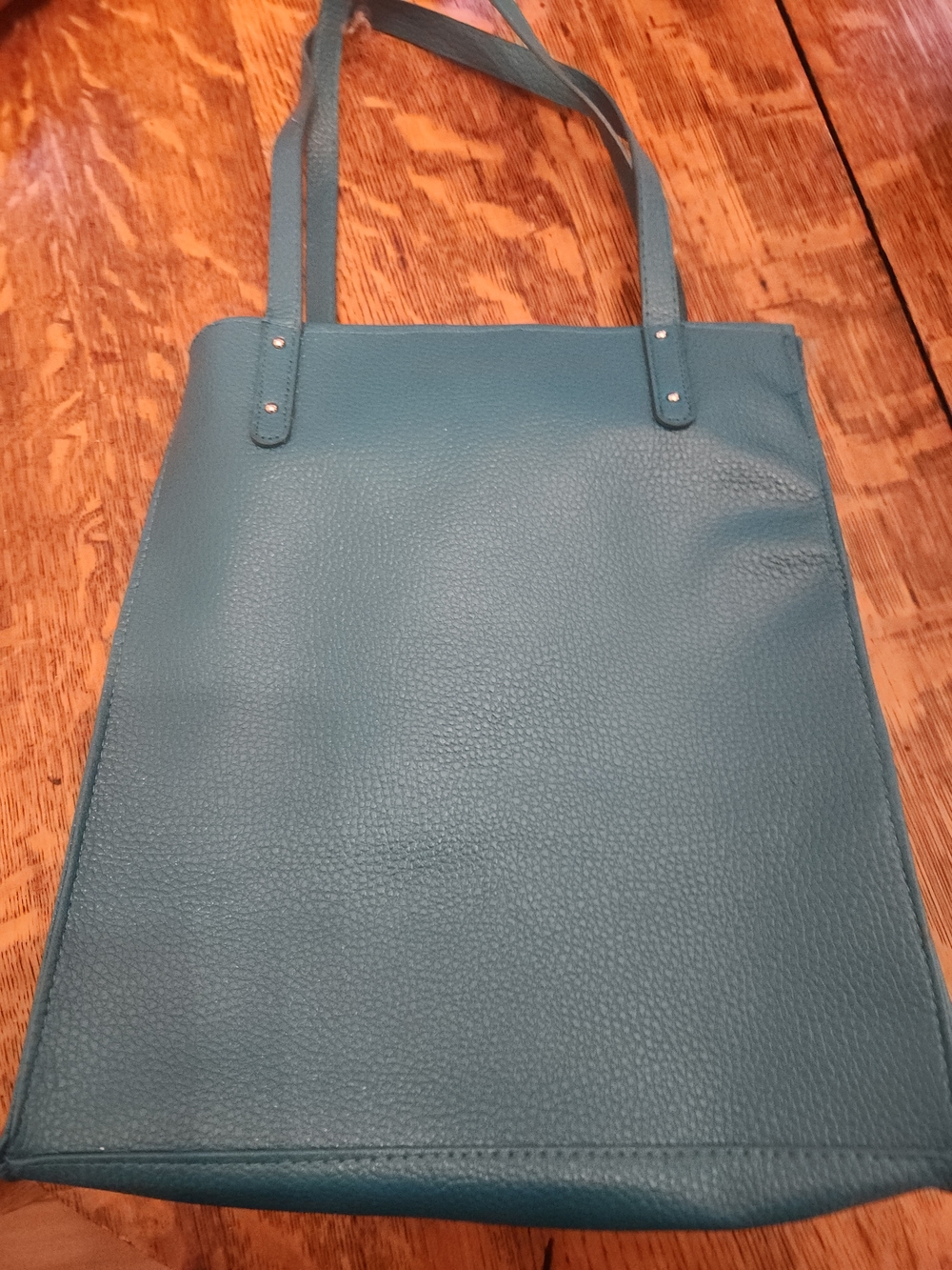 Teal Leather Tote Bag - Women